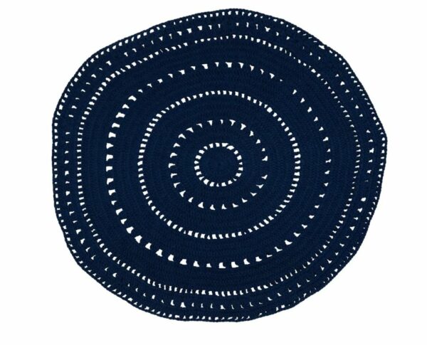 Tapis rond bleu