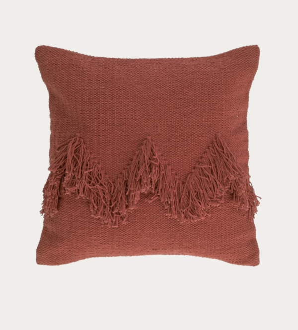 Coussin rouge texturé